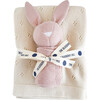 Cream Pique Blanket and Blush Bunny Lovey Gift Set - Blankets - 1 - thumbnail