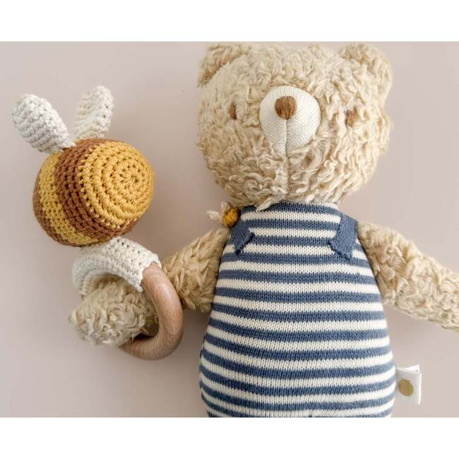 Cotton Crochet Baby Teether Rattle, Bee - Rattles - 2