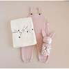 Cream Pique Blanket and Blush Bunny Lovey Gift Set - Blankets - 2