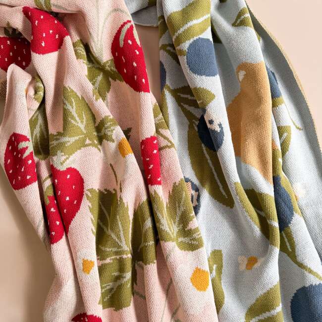 Strawberry Bunny Organic Cotton Blanket - Blankets - 6