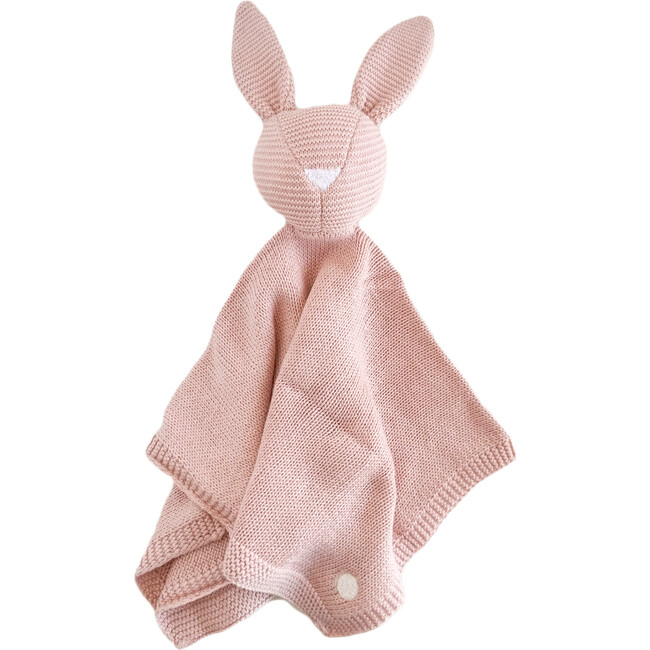 Cream Pique Blanket and Blush Bunny Lovey Gift Set - Blankets - 3