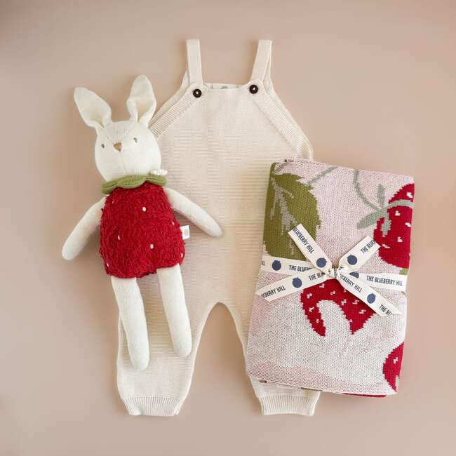 Strawberry Bunny Organic Cotton Blanket - Blankets - 7