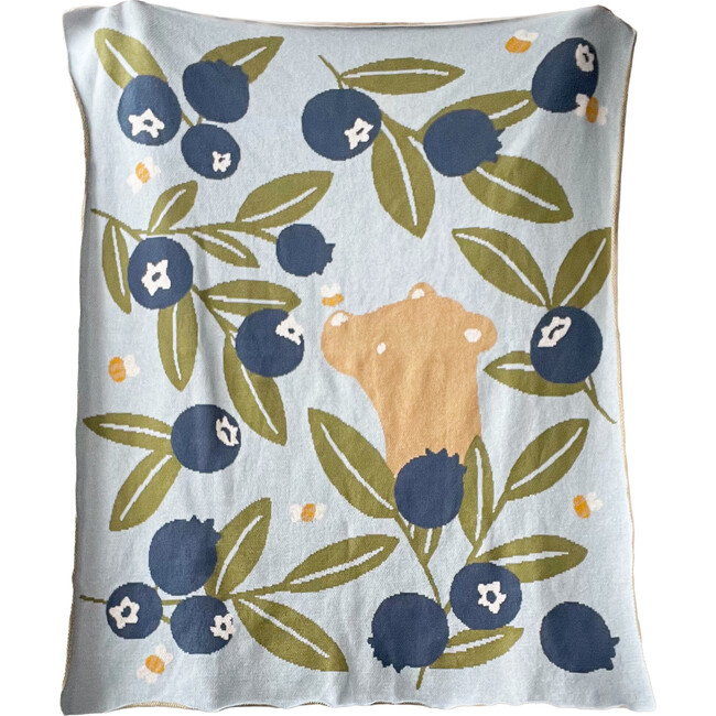 Blueberry Bear Bee Organic Cotton Blanket