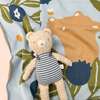 Blueberry Bear Bee Organic Cotton Blanket - Blankets - 5