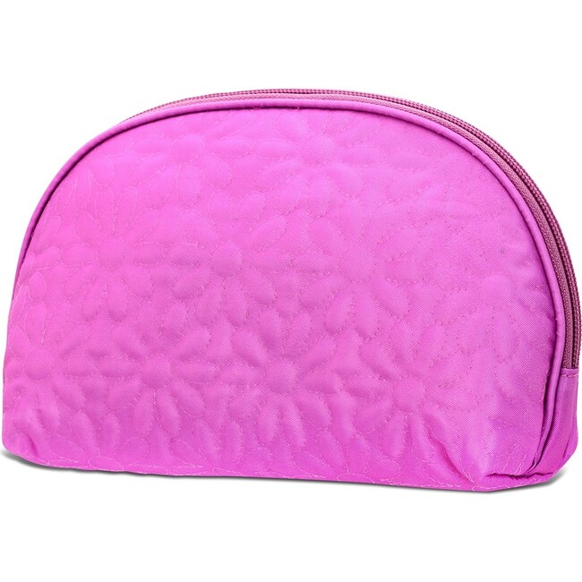 Puffy Flowers Oval Cosmetic Bag, Pink - Bags - 2