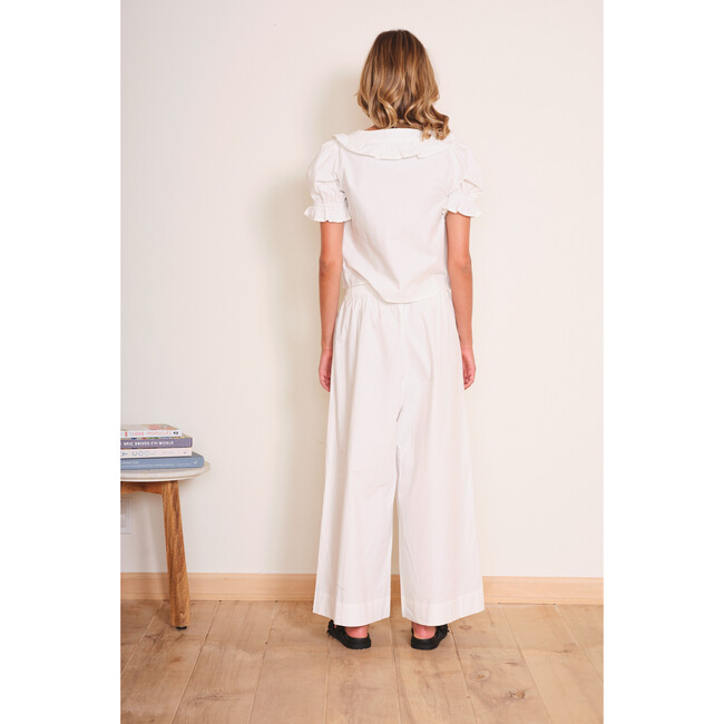 Women's Paloma Mid-Rise Waist Loose-Fit Pant, White - Pants - 2