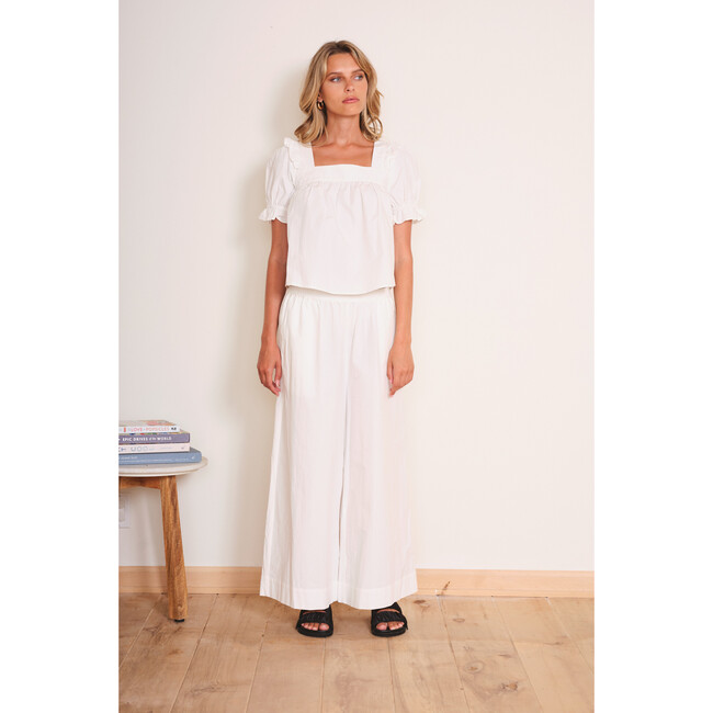 Women's Paloma Mid-Rise Waist Loose-Fit Pant, White - Pants - 3