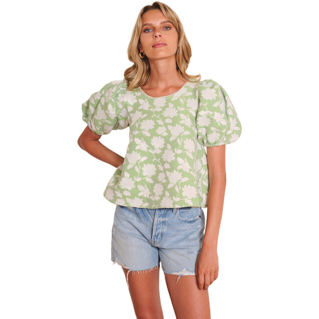 Women's Maiori Floral Print Short Sleeve Top, Green