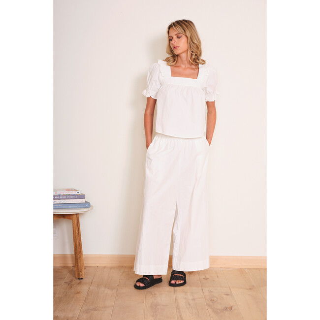 Women's Paloma Mid-Rise Waist Loose-Fit Pant, White - Pants - 5