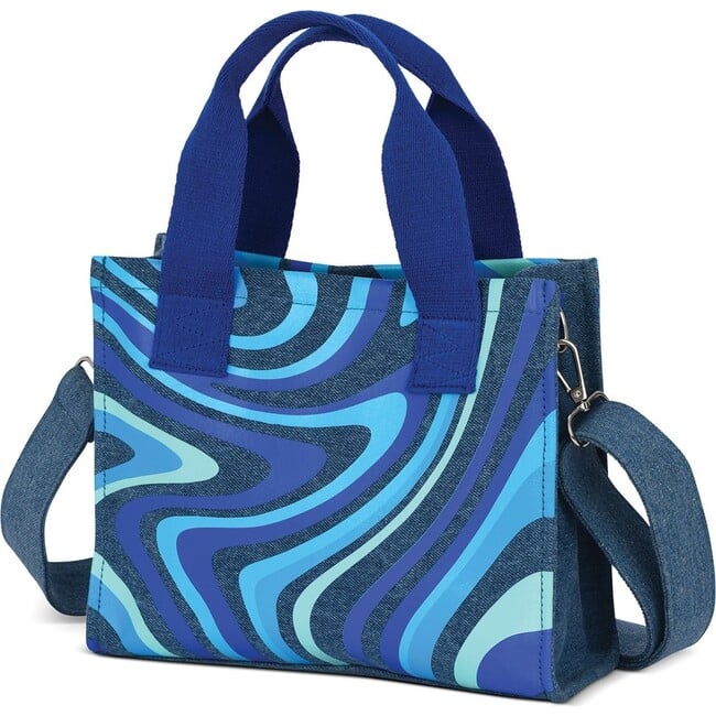 Blue Swirl Denim Crossbody Bag - Bags - 2