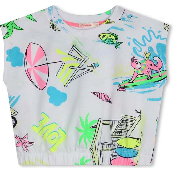 Surf Sleeveless Sweater, White - Billieblush Tops | Maisonette