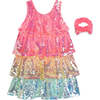 Striped Overlay Ceremony Dress, Multicolor - Dresses - 5
