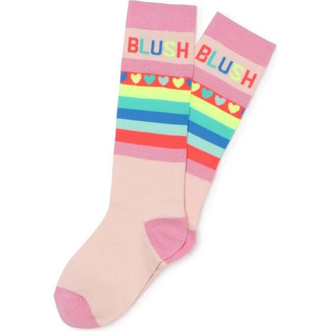 Striped Logo High Socks, Pink - Socks - 5