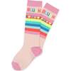 Striped Logo High Socks, Pink - Socks - 5