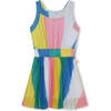 Striped Crepe Dress, Multicolor - Dresses - 1 - thumbnail