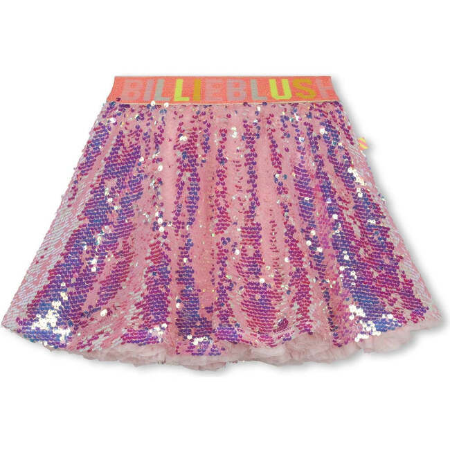 Sequin Logo Skirt, Pink