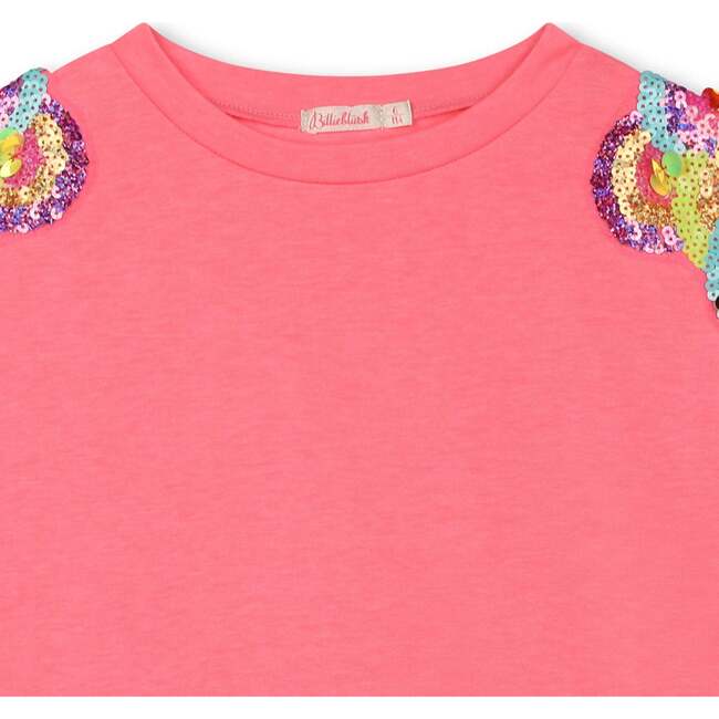 Sequin Trim T-Shirt, Pink - T-Shirts - 2