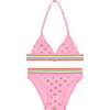 Seashell Print Bikini, Pink - Two Pieces - 1 - thumbnail