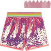 Neon Sequin Shorts, Pink - Shorts - 1 - thumbnail