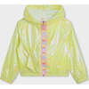 Neon Logo Hooded Windbreaker, Yellow - Jackets - 1 - thumbnail