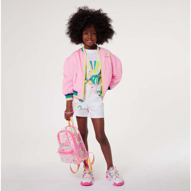 Logo See Through Backpack, Pink - Backpacks - 2