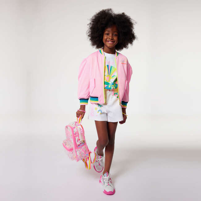 Logo See Through Backpack, Pink - Backpacks - 3