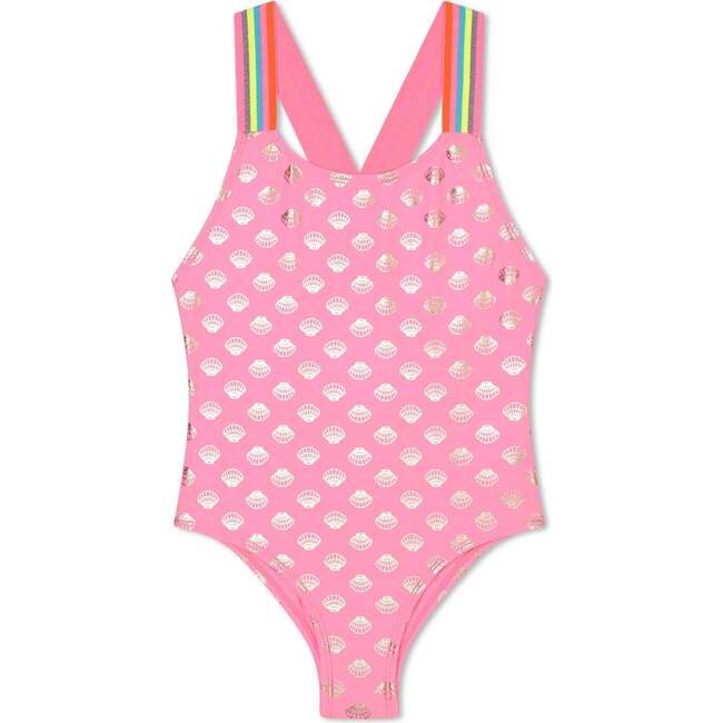 Heart Print Swimsuit, Pink
