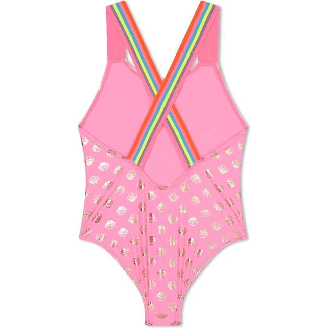 Heart Print Swimsuit, Pink - One Pieces - 3