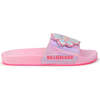 Flower Applique Slides, Pink - Sandals - 3