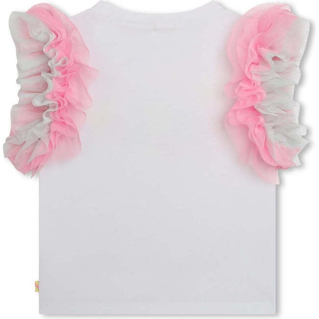 "Sweety" Sequin Ruffle T-Shirt, White - T-Shirts - 3