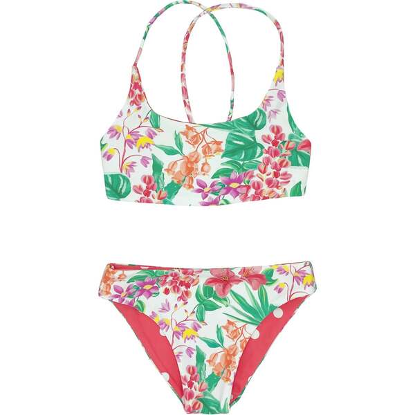 Waverly Floral & Polka Dots Reversible Bikini, Red & Multicolors ...