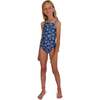 Seaside Tie Shoulder Side Ruched One-Piece Swimsuit, Navy - One Pieces - 2