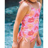 Seaside Tie Shoulder Side Ruched One-Piece Swimsuit, Lilac - One Pieces - 2