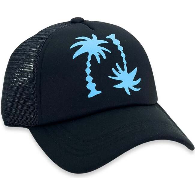 Wavy Palm Trucker Hat, Black