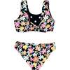 Island Hopper Floral & Polka Dots Sleeveless Reversible Bikini, Black - Two Pieces - 4