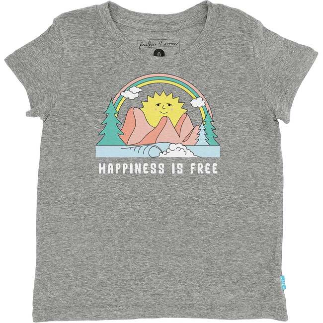 Happiness Is Free Everyday Tee, Heather Gray