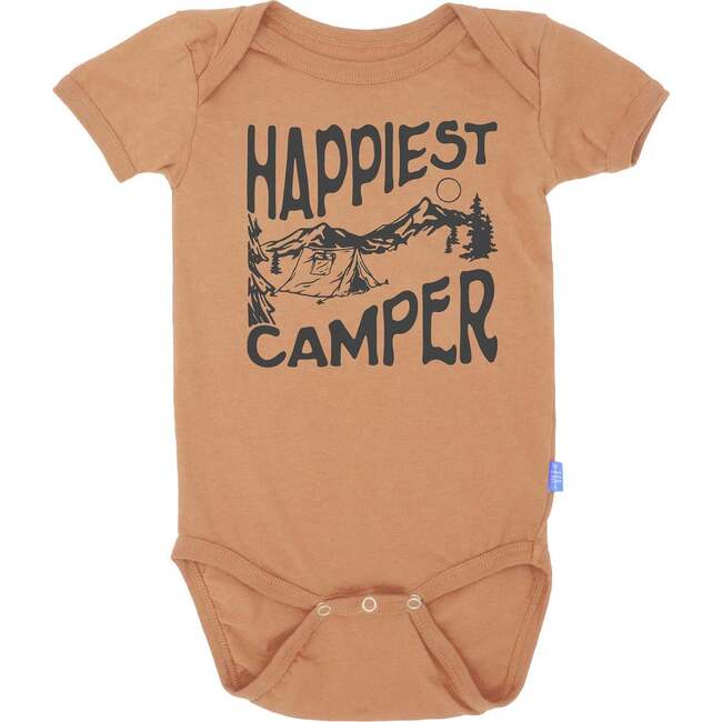 Happiest Camper Short Sleeve One-Piece, Apricot