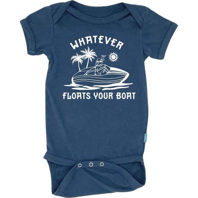 Floats Your Boat Short Sleeve One-Piece, Navy