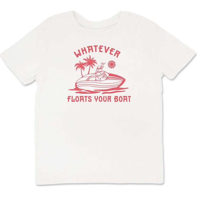 Floats Your Boat Crew Neck Short Sleeve Vintage Tee, White