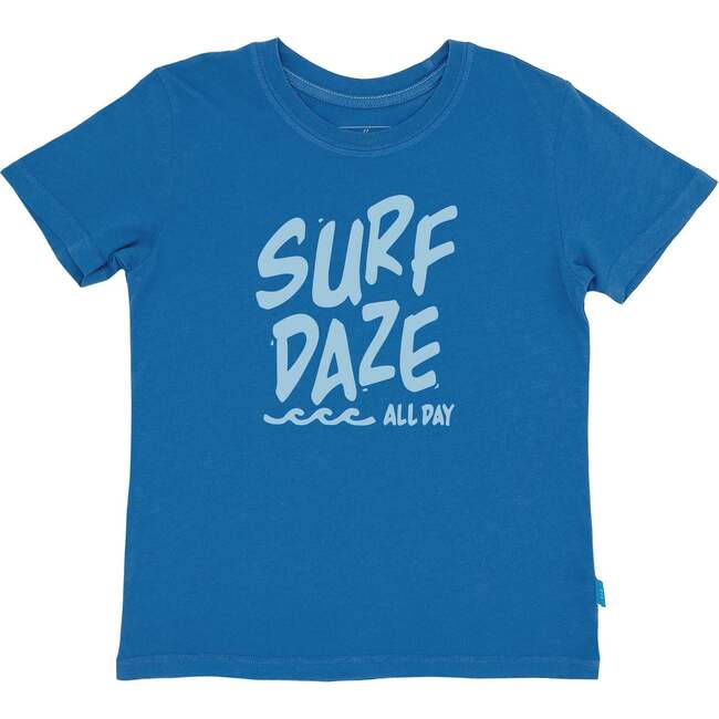 Surf Daze Crew Neck Short Sleeve Vintage Tee, Seaside Blue
