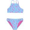 Sunray Print Cut-Out 2-Piece Bikini, Crystal Blue - Two Pieces - 1 - thumbnail