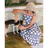Coast Line Print Cross Back Strap Maxi Dress, Navy - Dresses - 2