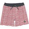 Double Check Print Drawstring Volley Trunk, Chili Pepper - Swim Trunks - 1 - thumbnail