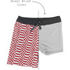 Double Check Print Drawstring Volley Trunk, Chili Pepper - Swim Trunks - 2