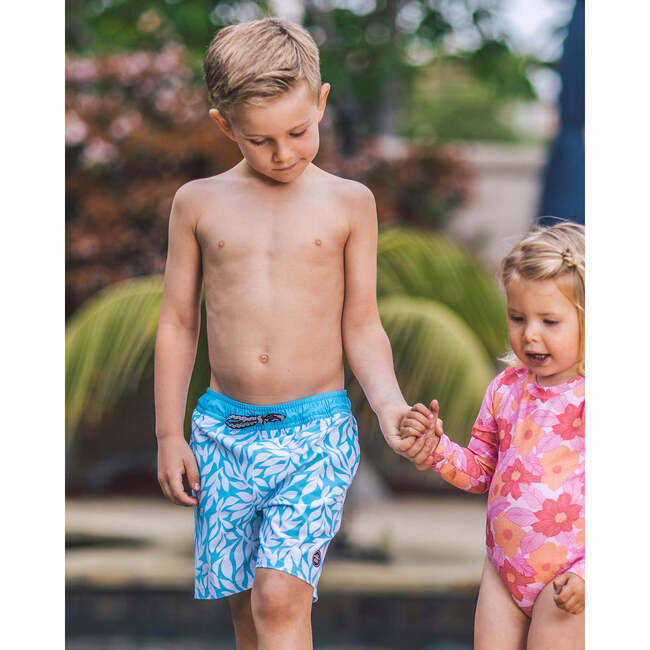 Double Check Print Drawstring Volley Trunk, Chili Pepper - Swim Trunks - 3