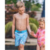 Double Check Print Drawstring Volley Trunk, Chili Pepper - Swim Trunks - 3