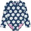 Baby Wave Chaser Long Sleeve Surf Suit, Navy - One Pieces - 1 - thumbnail