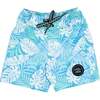 Baby Paradise Palm Print Drawstring Boardshort, Blue Grotto - Swim Trunks - 1 - thumbnail