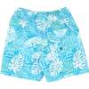 Baby Paradise Palm Print Drawstring Boardshort, Blue Grotto - Swim Trunks - 2