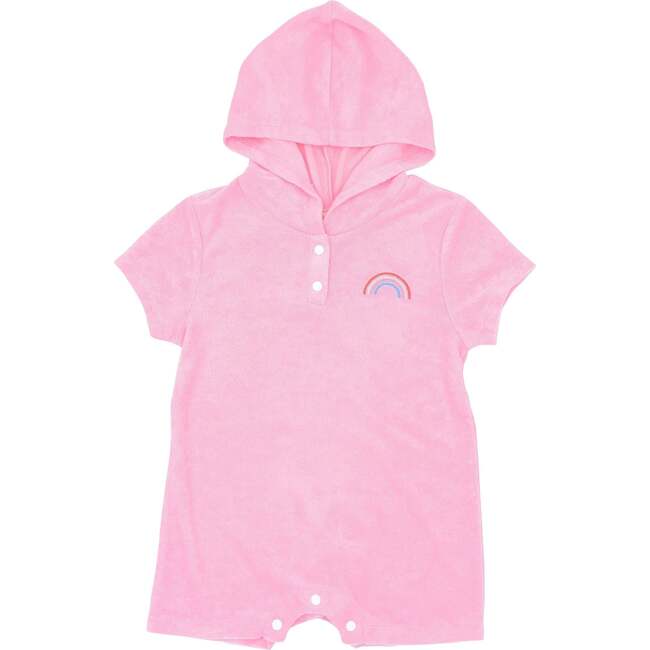 Baby Finn Hooded Towel Romper, Fairy Tale Pink